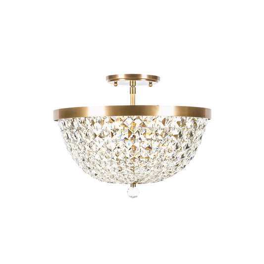 Varaluz Crystal Baller 3 Light Semi-Flush, Antique Bronze/Clear