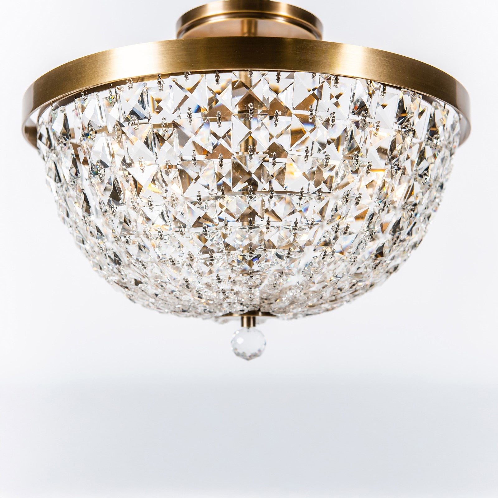 Varaluz Crystal Baller 3 Light Semi-Flush, Antique Bronze/Clear