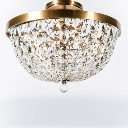 Varaluz Crystal Baller 3 Light Semi-Flush, Antique Bronze/Clear
