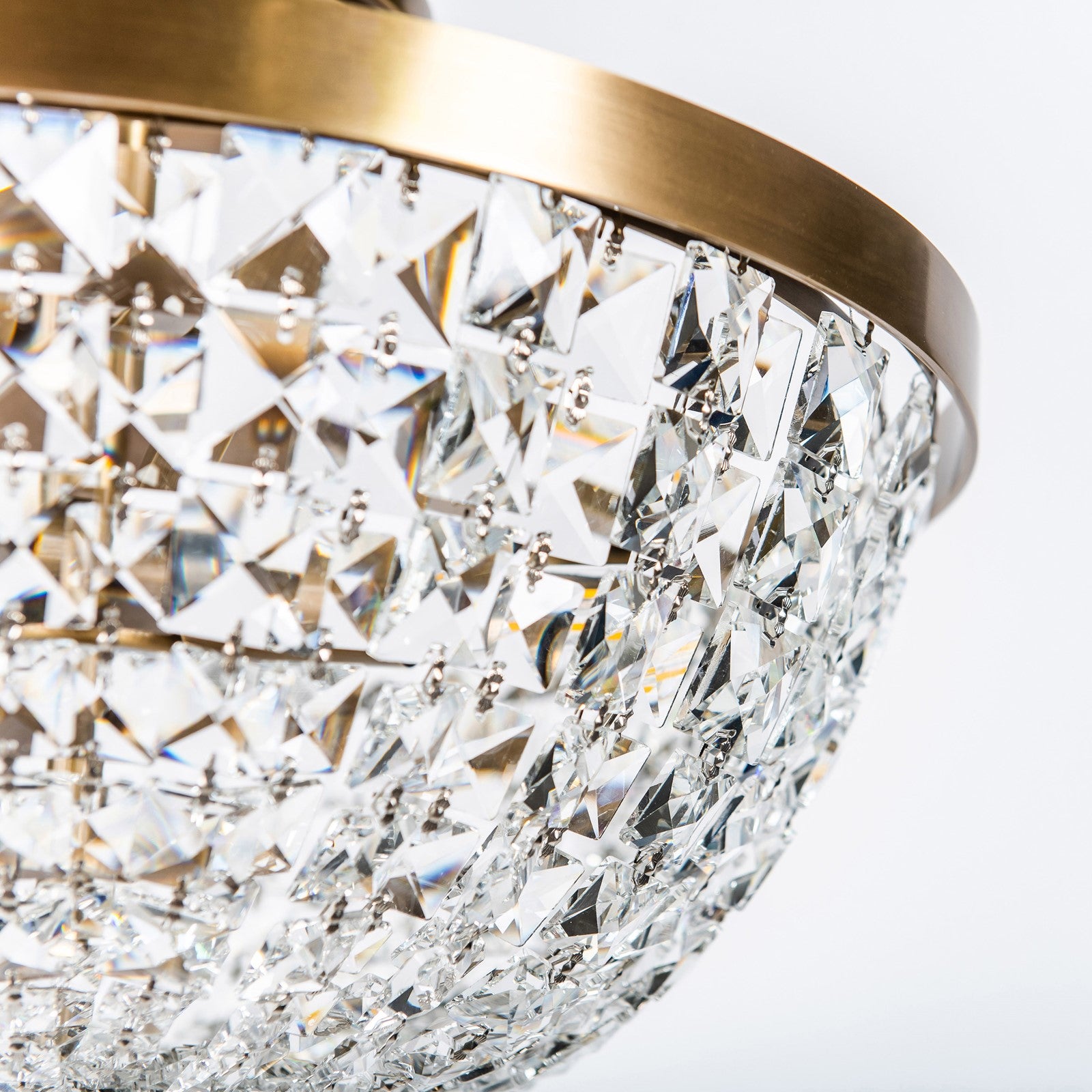 Varaluz Crystal Baller 3 Light Semi-Flush, Antique Bronze/Clear