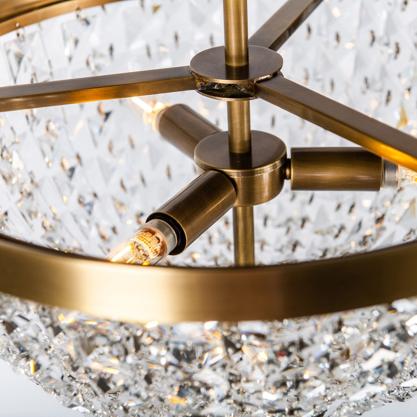 Varaluz Crystal Baller 3 Light Semi-Flush, Antique Bronze/Clear