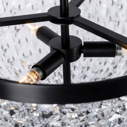 Varaluz Crystal Baller 3 Light Semi-Flush, Heritage Black/Clear