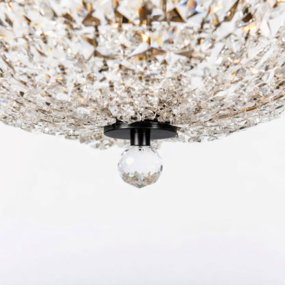 Varaluz Crystal Baller 3 Light Semi-Flush, Heritage Black/Clear