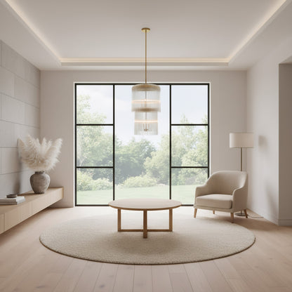 Varaluz Lila 6 Light Pendant, Antique Bronze/Clear