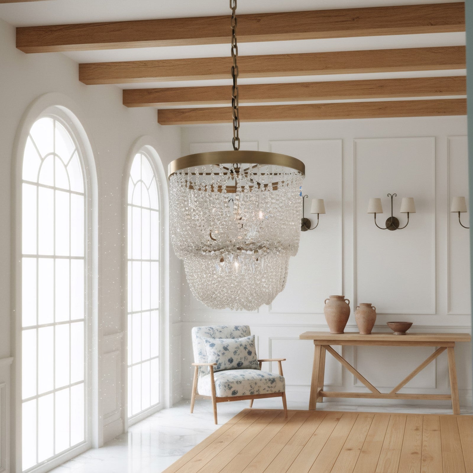 Varaluz Solaire 6 Light Pendant, Antique Bronze/Clear