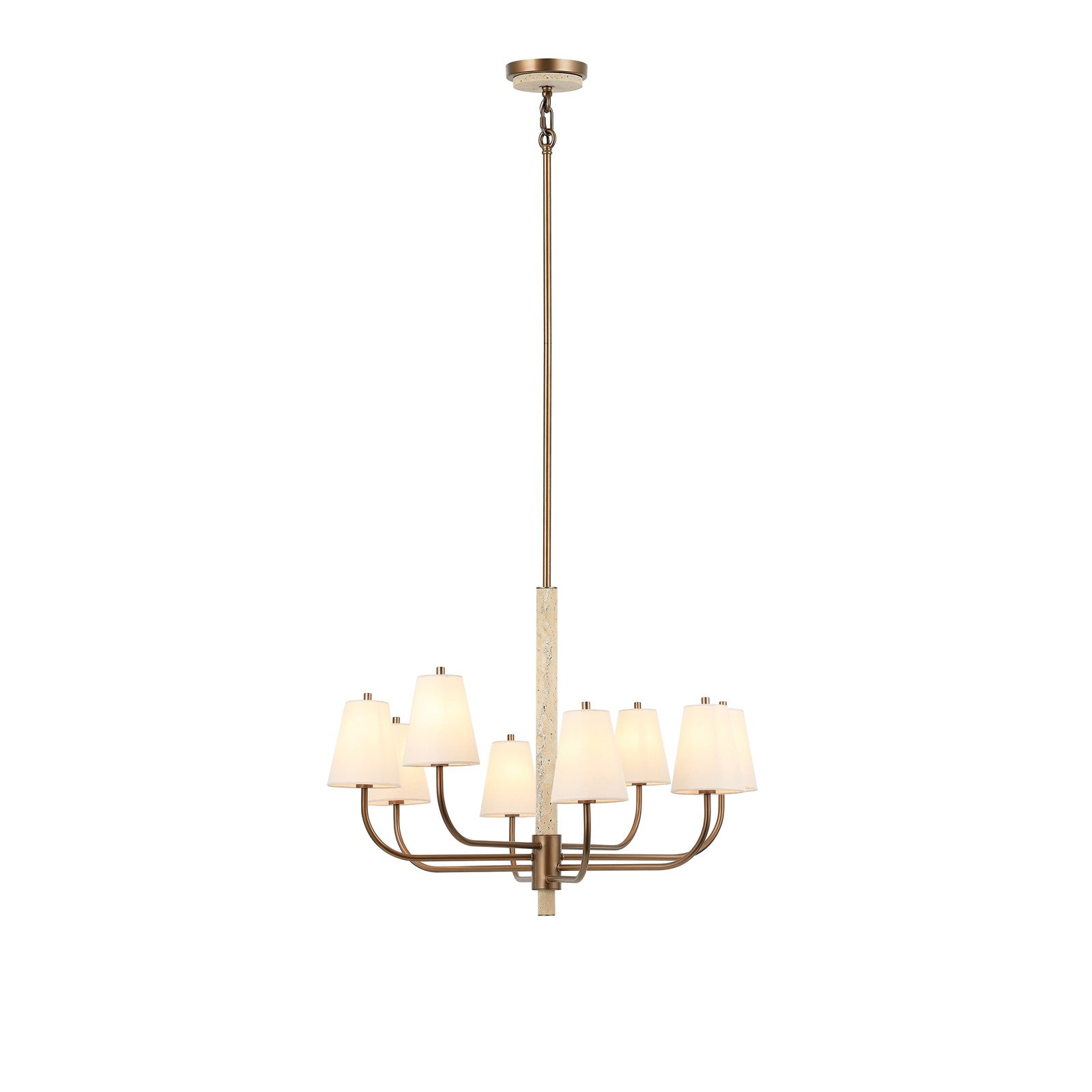 Varaluz Rockford 8 Light Chandelier, Brontourage/Travertine/Bone