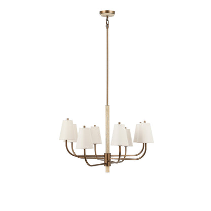 Varaluz Rockford 8 Light Chandelier, Brontourage/Travertine/Bone