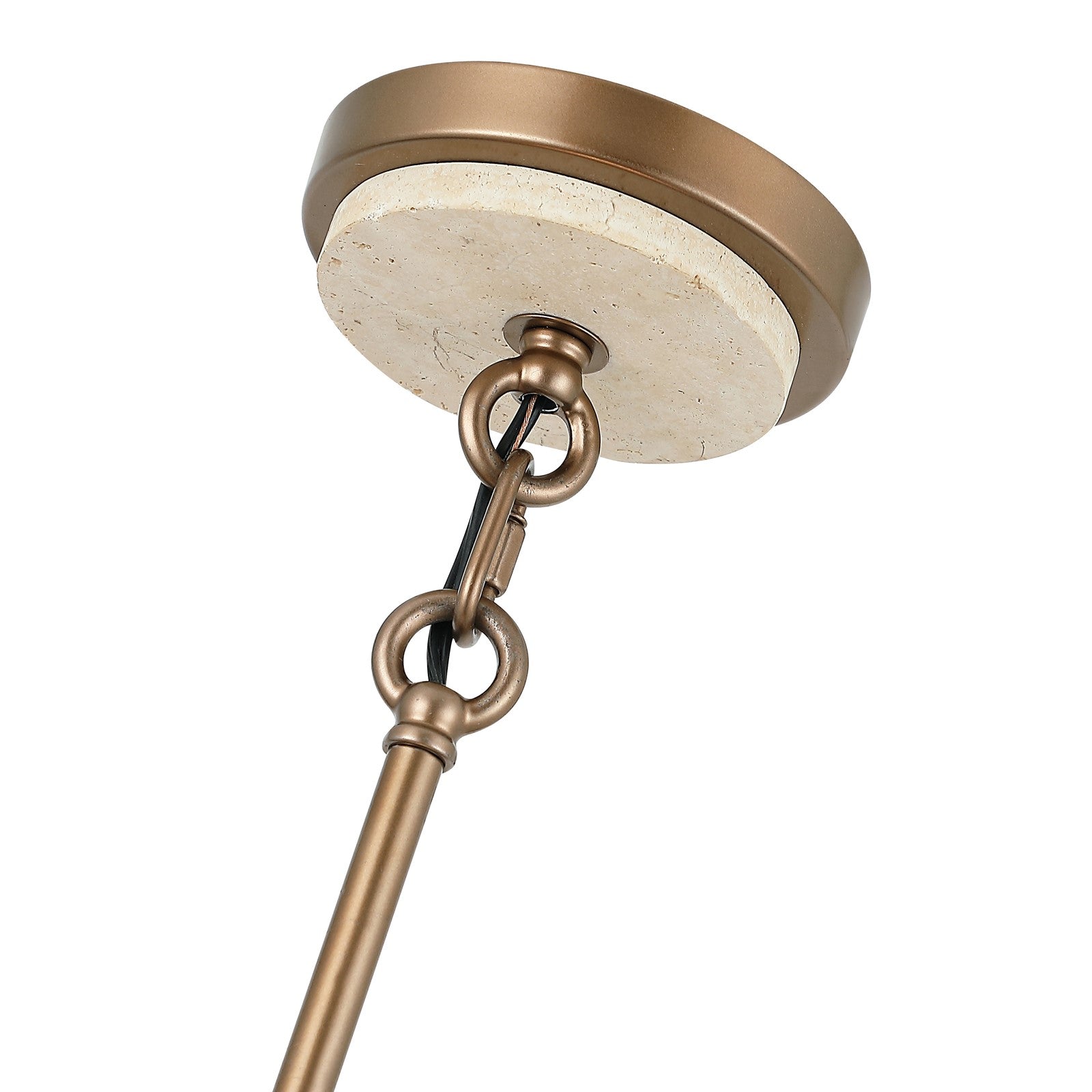 Varaluz Rockford 6 Light Pendant, Brontourage/Travertine/Bone