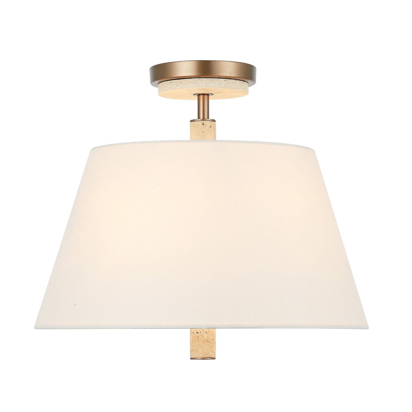 Varaluz Rockford 3 Light Semi-Flush, Brontourage/Travertine/Bone