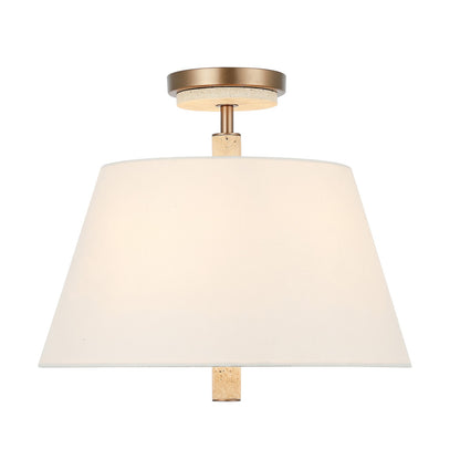 Varaluz Rockford 3 Light Semi-Flush, Brontourage/Travertine/Bone