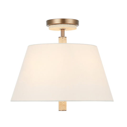 Varaluz Rockford 3 Light Semi-Flush, Brontourage/Travertine/Bone