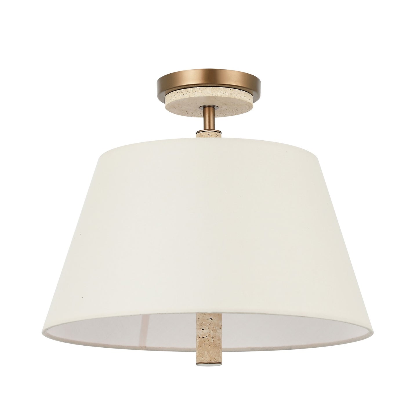 Varaluz Rockford 3 Light Semi-Flush, Brontourage/Travertine/Bone