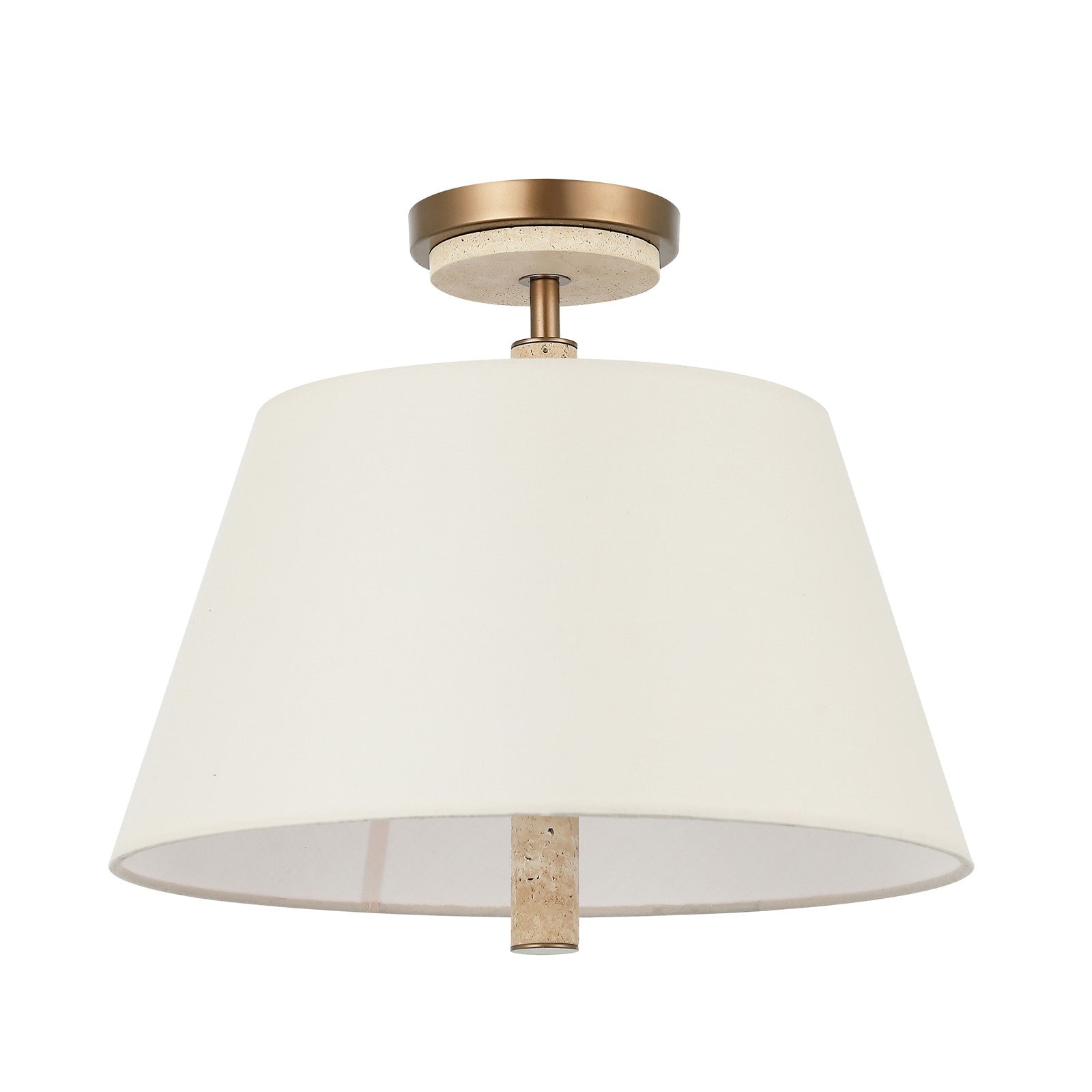 Varaluz Rockford 3 Light Semi-Flush, Brontourage/Travertine/Bone