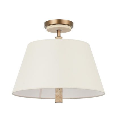 Varaluz Rockford 3 Light Semi-Flush, Brontourage/Travertine/Bone