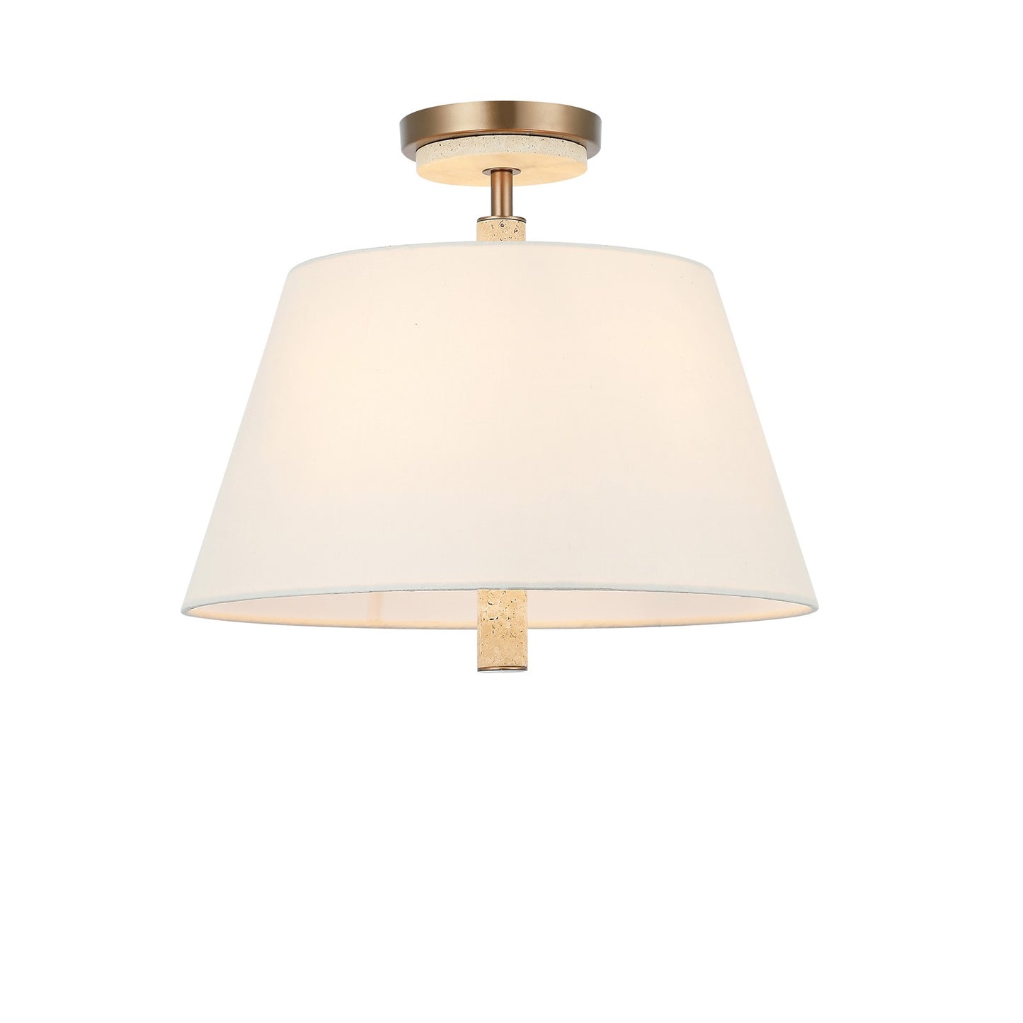 Varaluz Rockford 3 Light Semi-Flush, Brontourage/Travertine/Bone