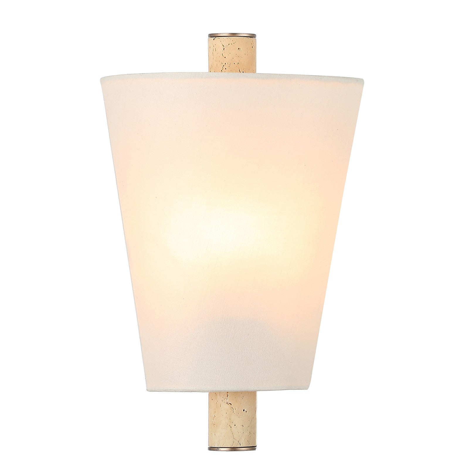 Varaluz Rockford 1 Light Wall Sconce, Brontourage/Travertine/Bone