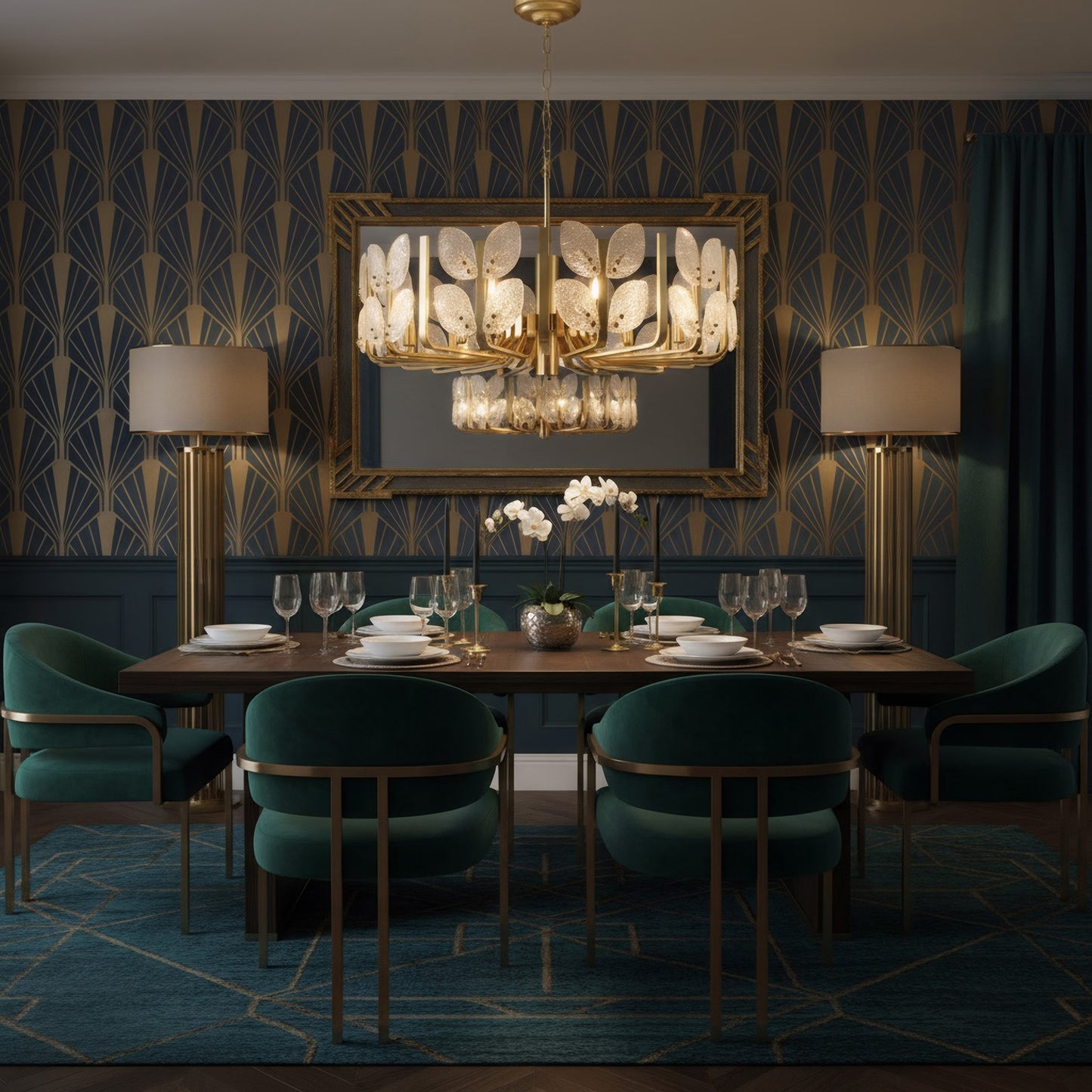 Varaluz Brass Tax 11 Light Chandelier, Satin Brass/Clear