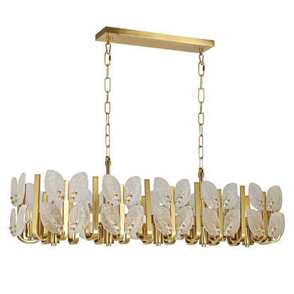 Varaluz Brass Tax 12 Light Chandelier, Satin Brass/Clear