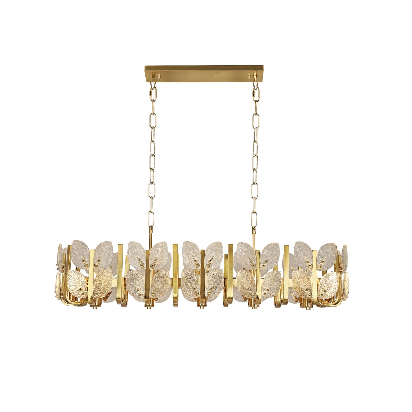 Varaluz Brass Tax 12 Light Chandelier, Satin Brass/Clear