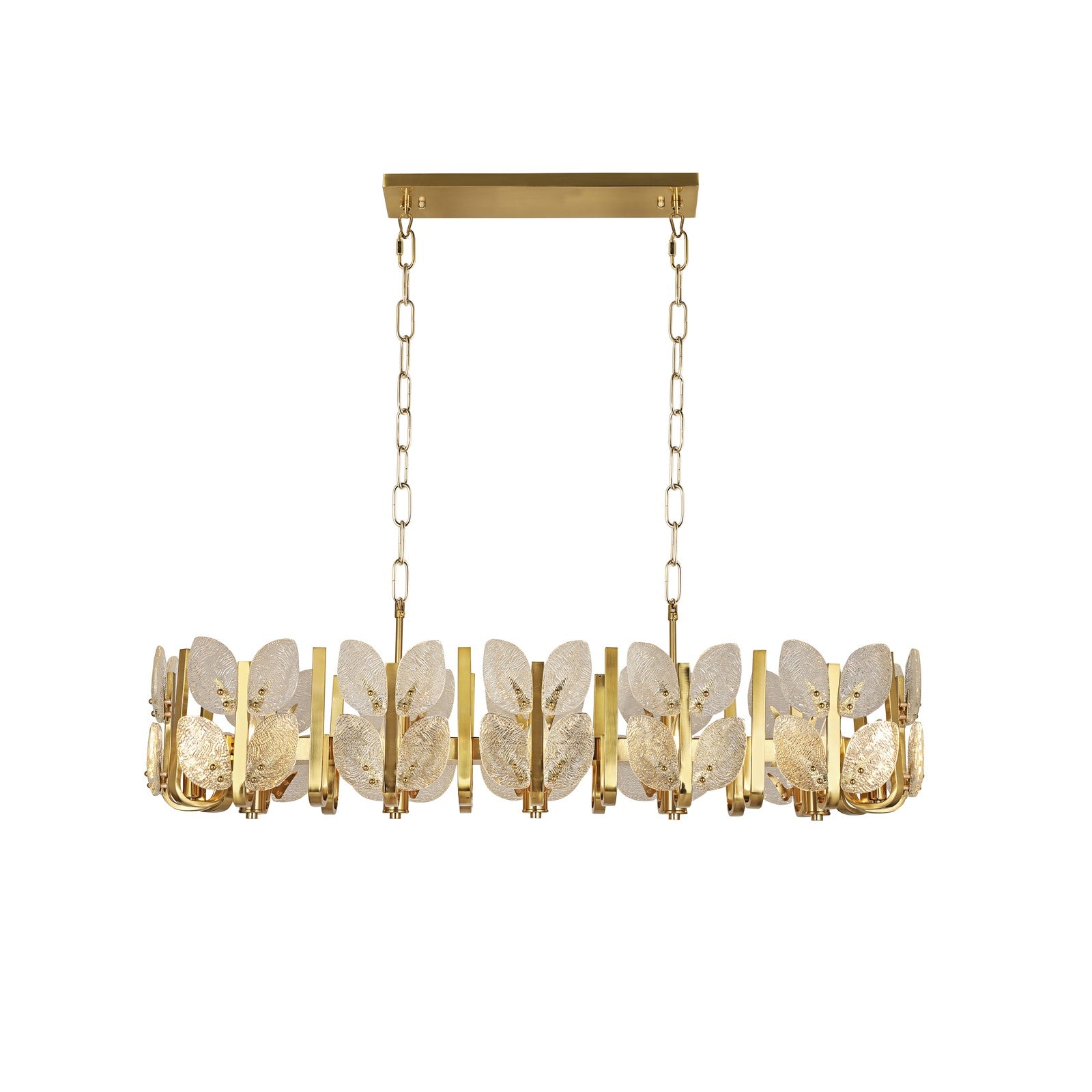 Varaluz Brass Tax 12 Light Chandelier, Satin Brass/Clear