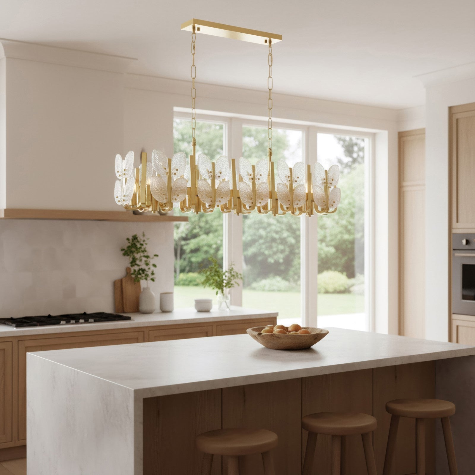 Varaluz Brass Tax 12 Light Chandelier, Satin Brass/Clear