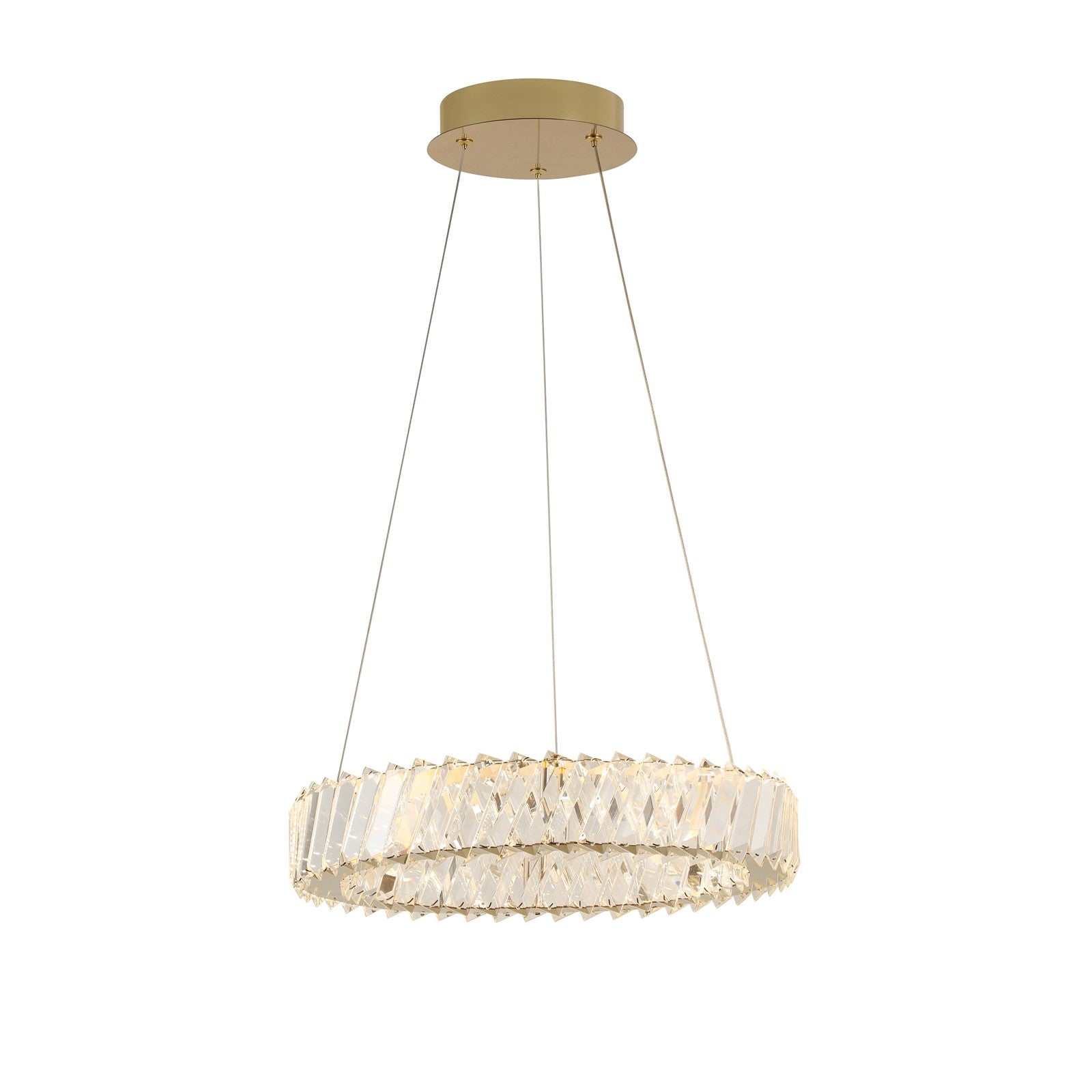 Varaluz Golden Ratio 1 Light 16"W Pendant, Satin Gold/Clear