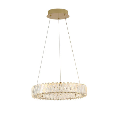 Varaluz Golden Ratio 1 Light 16"W Pendant, Satin Gold/Clear