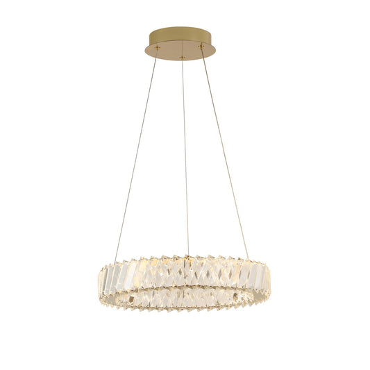 Varaluz Golden Ratio 1 Light 16"W Pendant, Satin Gold/Clear