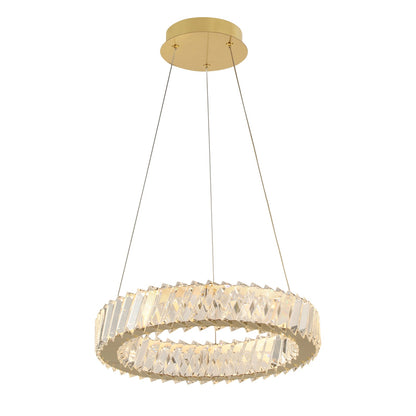 Varaluz Golden Ratio 1 Light 16"W Pendant, Satin Gold/Clear