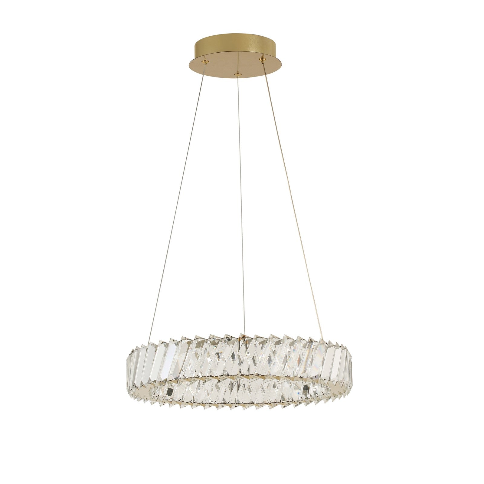 Varaluz Golden Ratio 1 Light 16"W Pendant, Satin Gold/Clear
