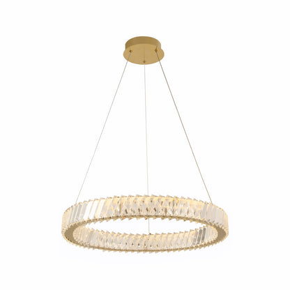 Varaluz Golden Ratio 1 Light LED 23"W Pendant, Satin Gold/Clear