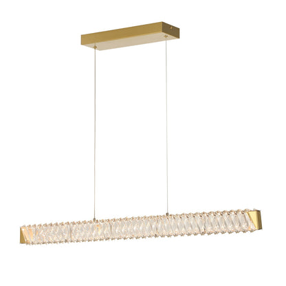 Varaluz Golden Ratio 1 Light LED 37" Pendant, Satin Gold/Clear