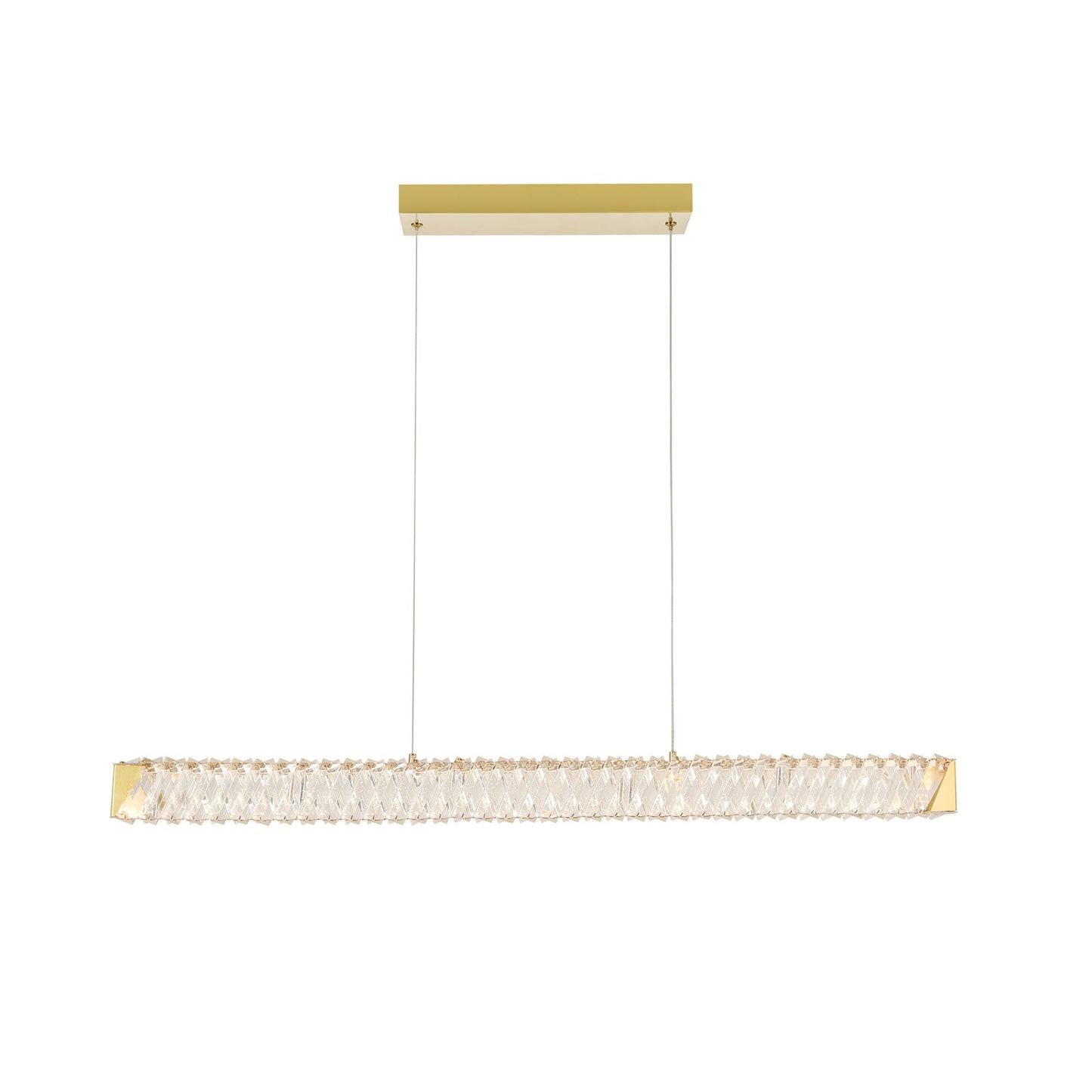 Varaluz Golden Ratio 1 Light LED 37" Pendant, Satin Gold/Clear