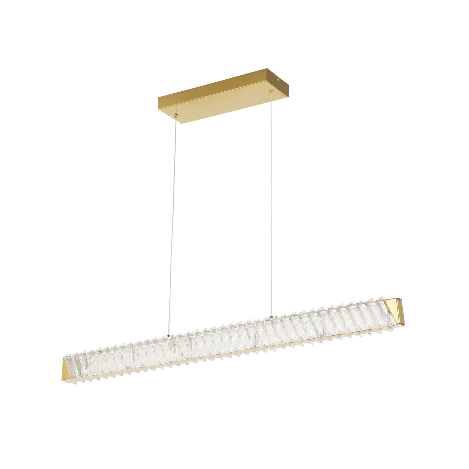 Varaluz Golden Ratio 1 Light LED 37" Pendant, Satin Gold/Clear