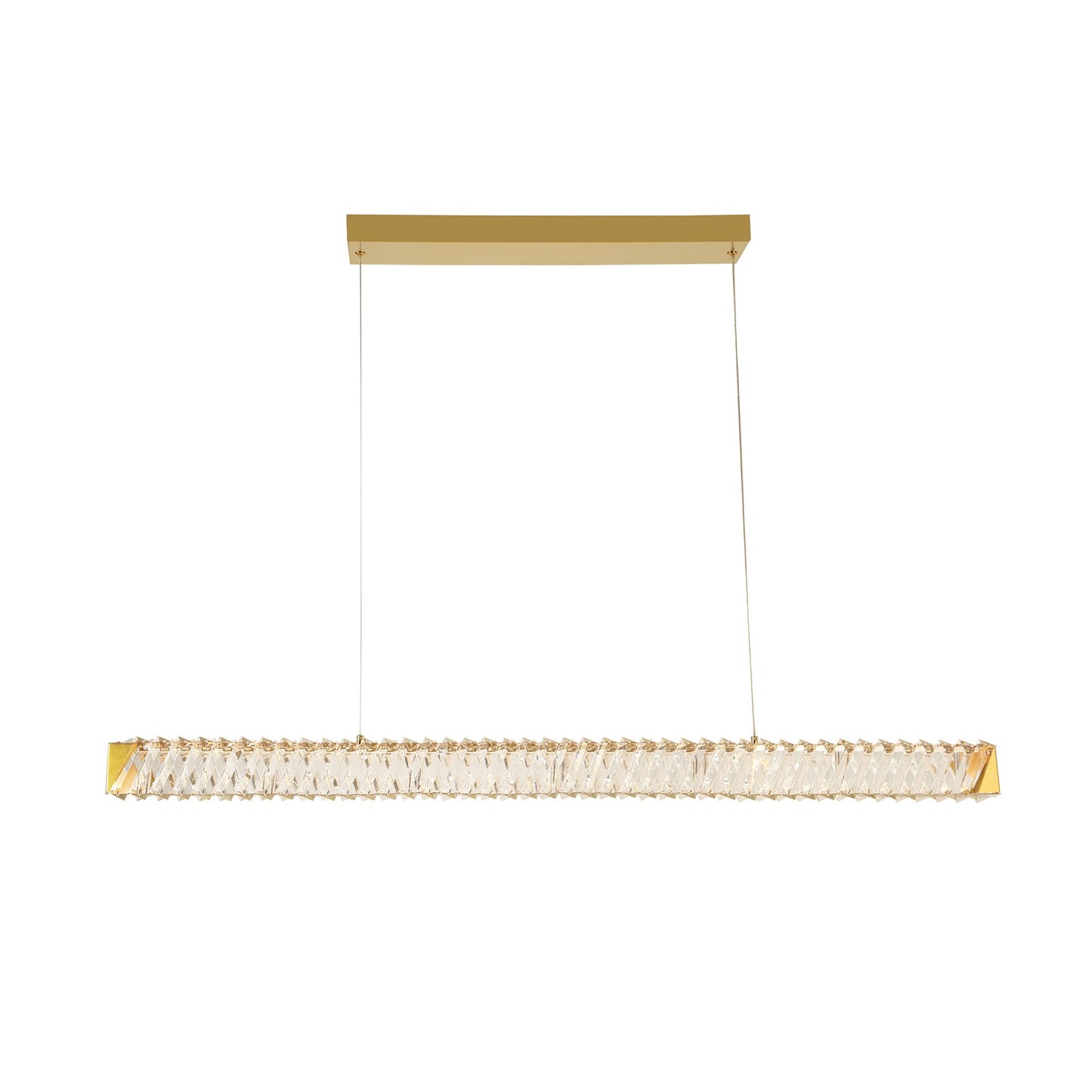 Varaluz Golden Ratio 1 Light LED 43"W Pendant, Satin Gold/Clear