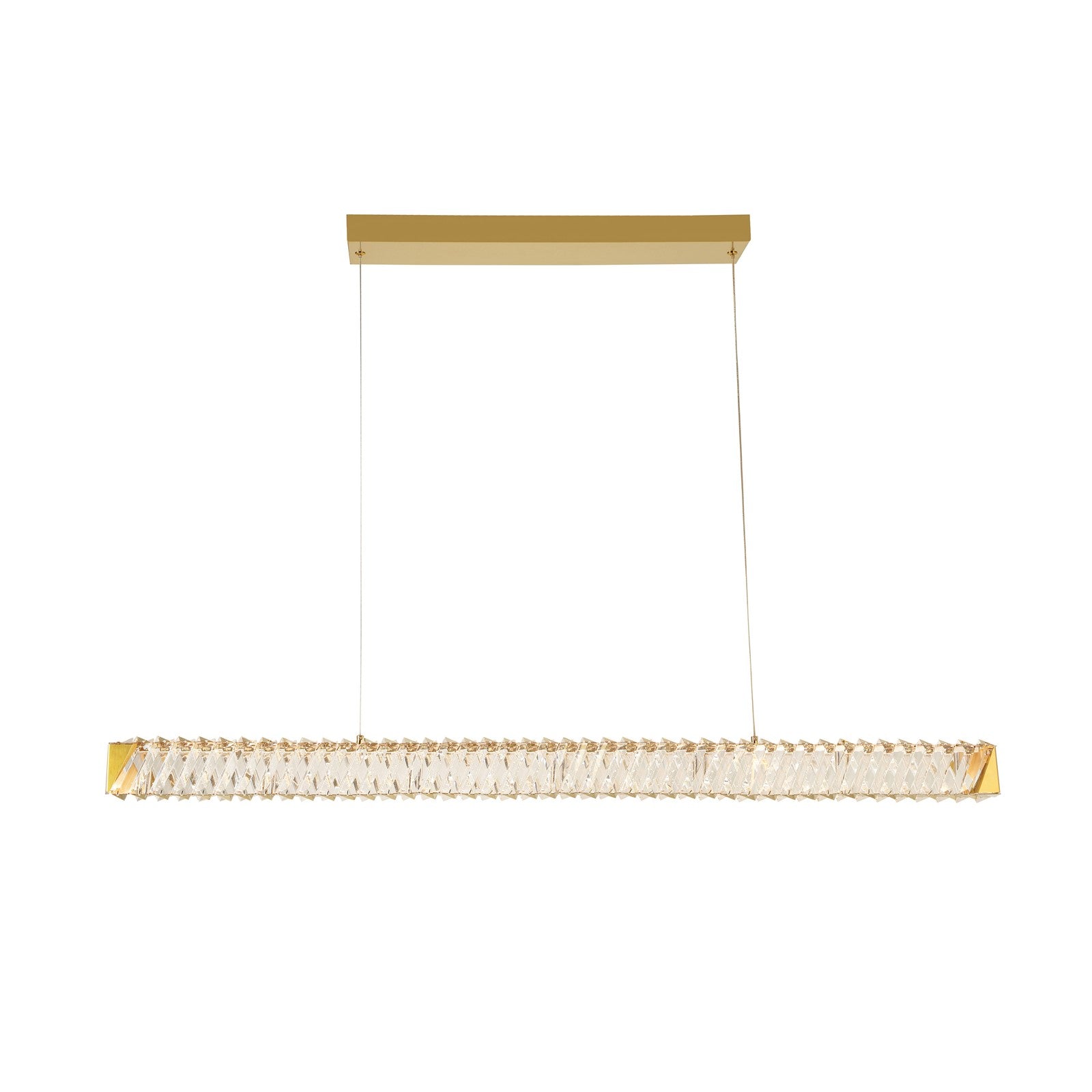 Varaluz Golden Ratio 1 Light LED 43"W Pendant, Satin Gold/Clear