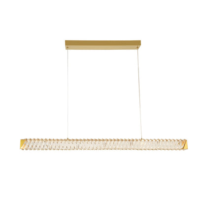 Varaluz Golden Ratio 1 Light LED 43"W Pendant, Satin Gold/Clear