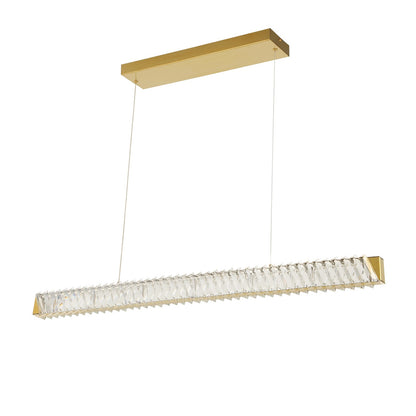 Varaluz Golden Ratio 1 Light LED 43"W Pendant, Satin Gold/Clear