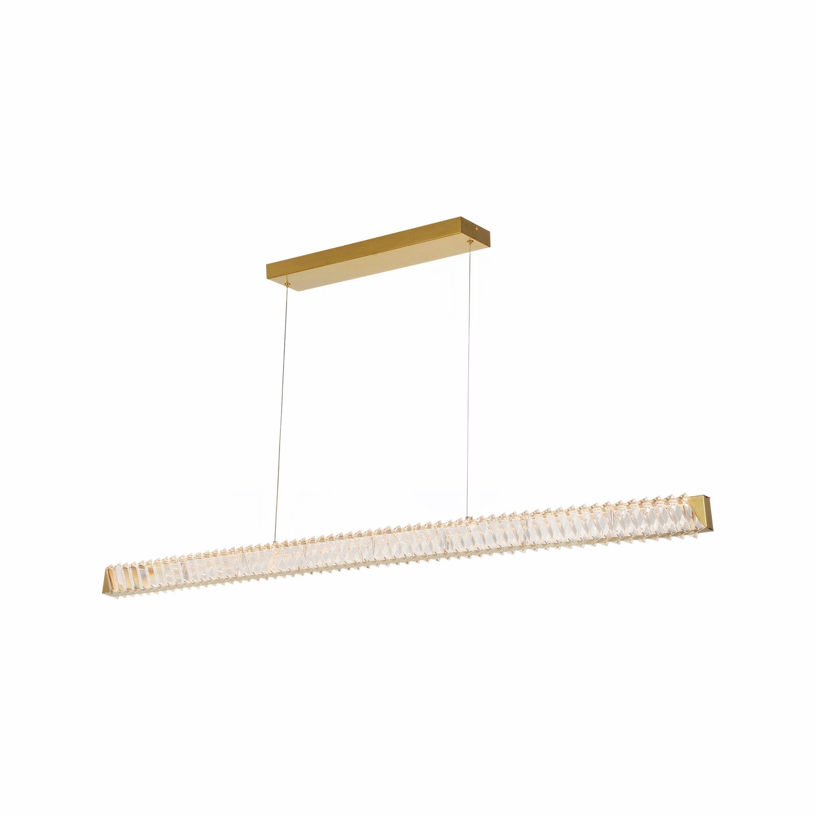 Varaluz Golden Ratio 1 Light LED Linear Pendant, Satin Gold/Clear