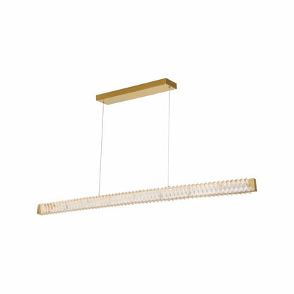 Varaluz Golden Ratio 1 Light LED Linear Pendant, Satin Gold/Clear