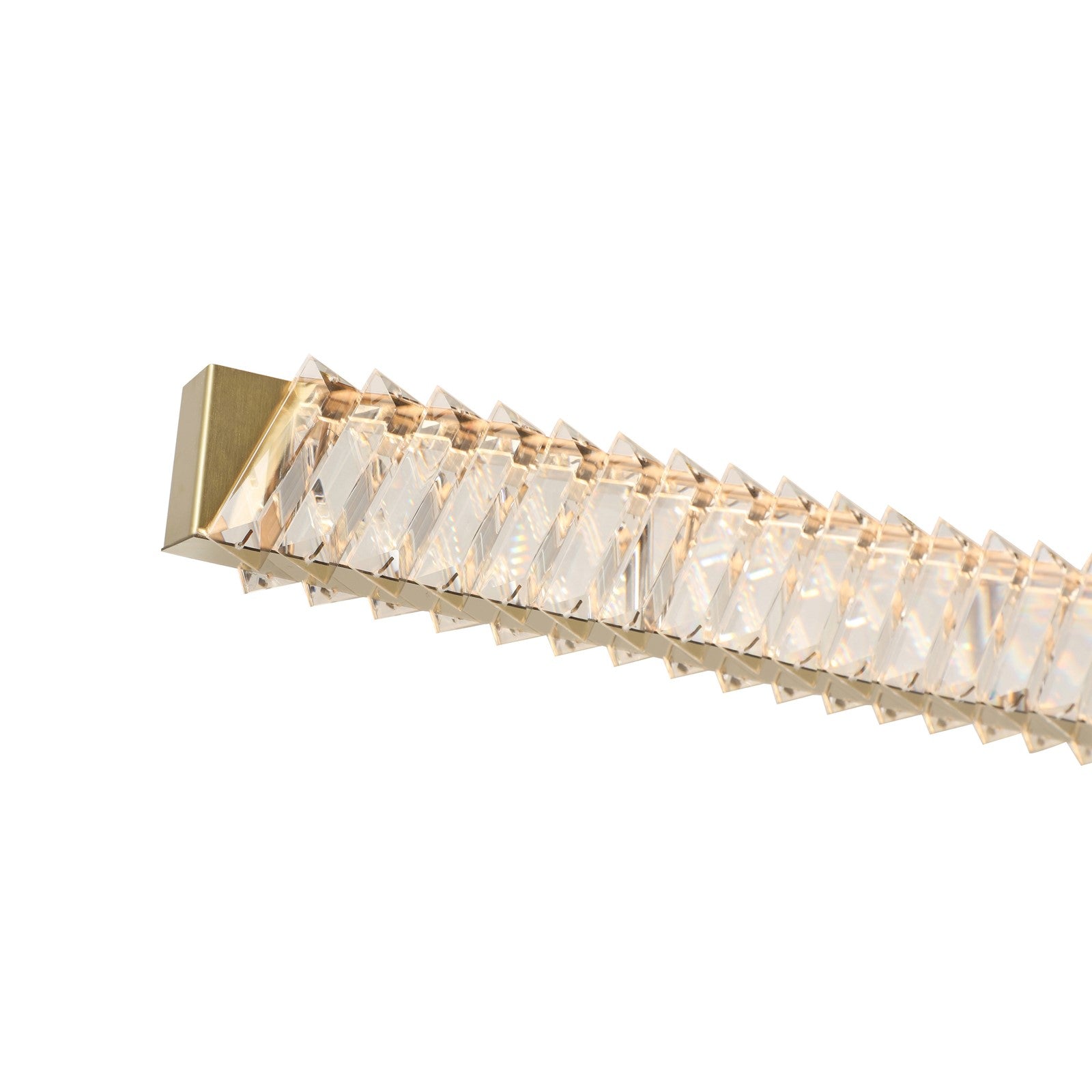Varaluz Golden Ratio 1 Light LED Linear Pendant, Satin Gold/Clear