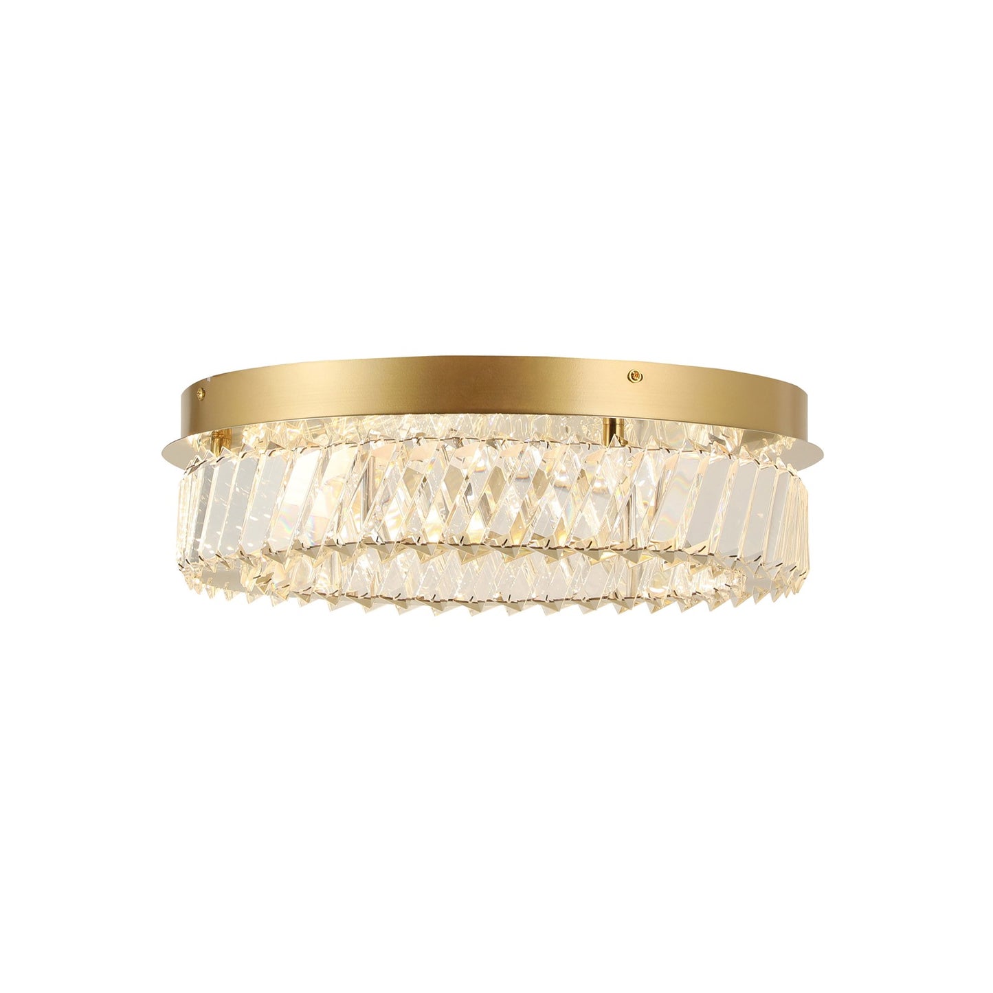 Varaluz Golden Ratio 1 Light Flush-Mount, Satin Gold/Clear