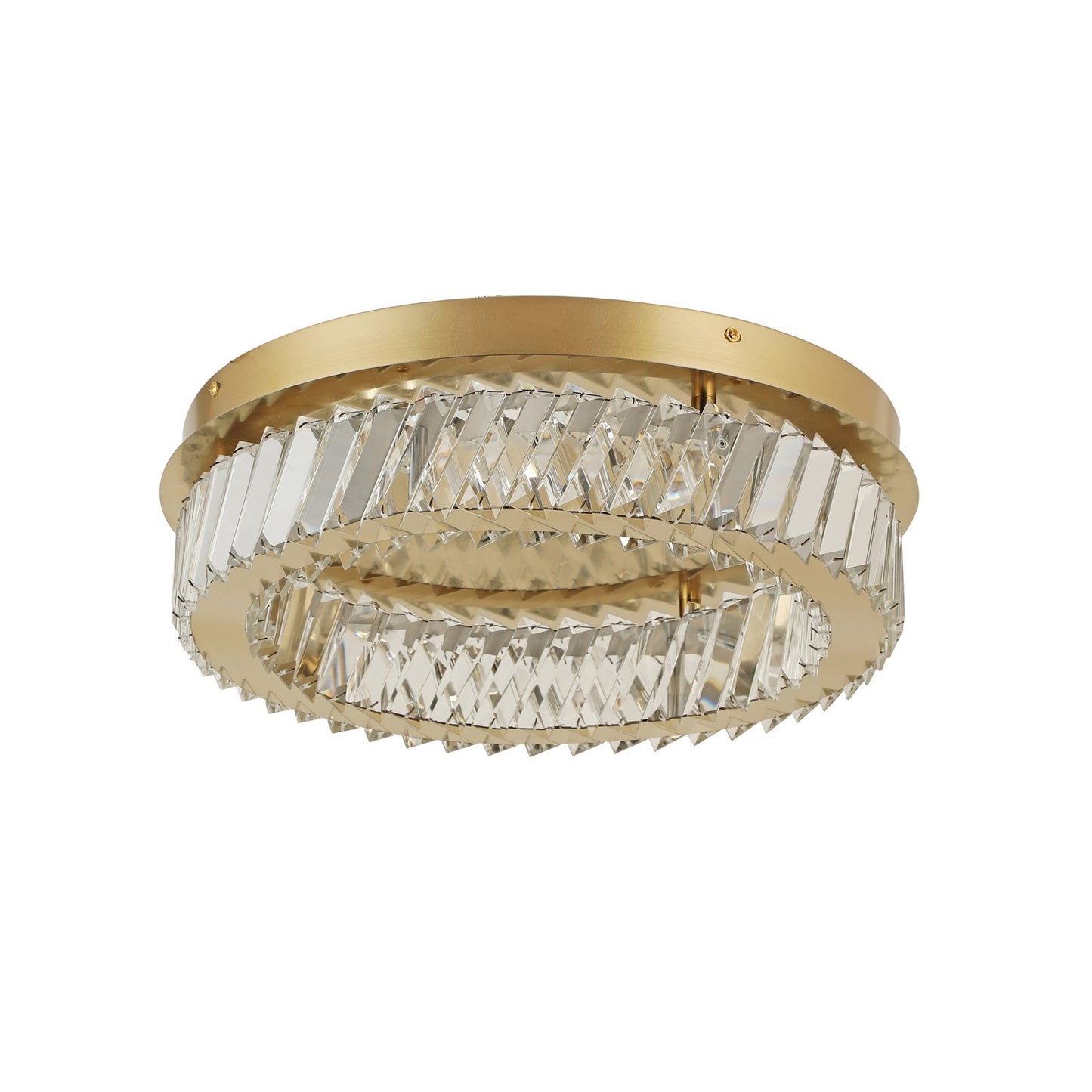 Varaluz Golden Ratio 1 Light Flush-Mount, Satin Gold/Clear