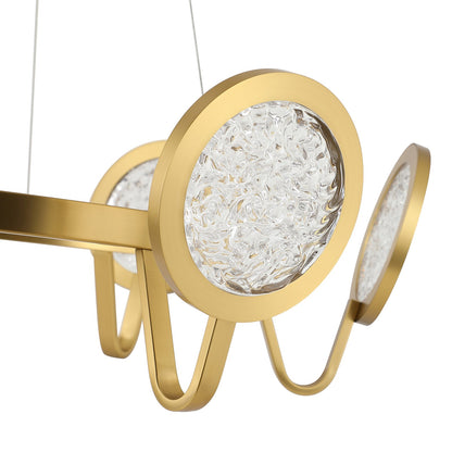 Varaluz Sherlock 6 Light Pendant, Satin Brass/Clear