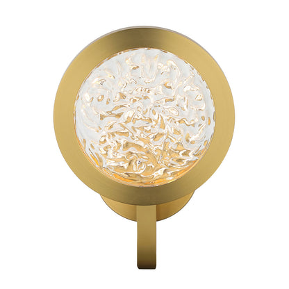 Varaluz Sherlock 1 Light Wall Sconce, Satin Brass/Clear