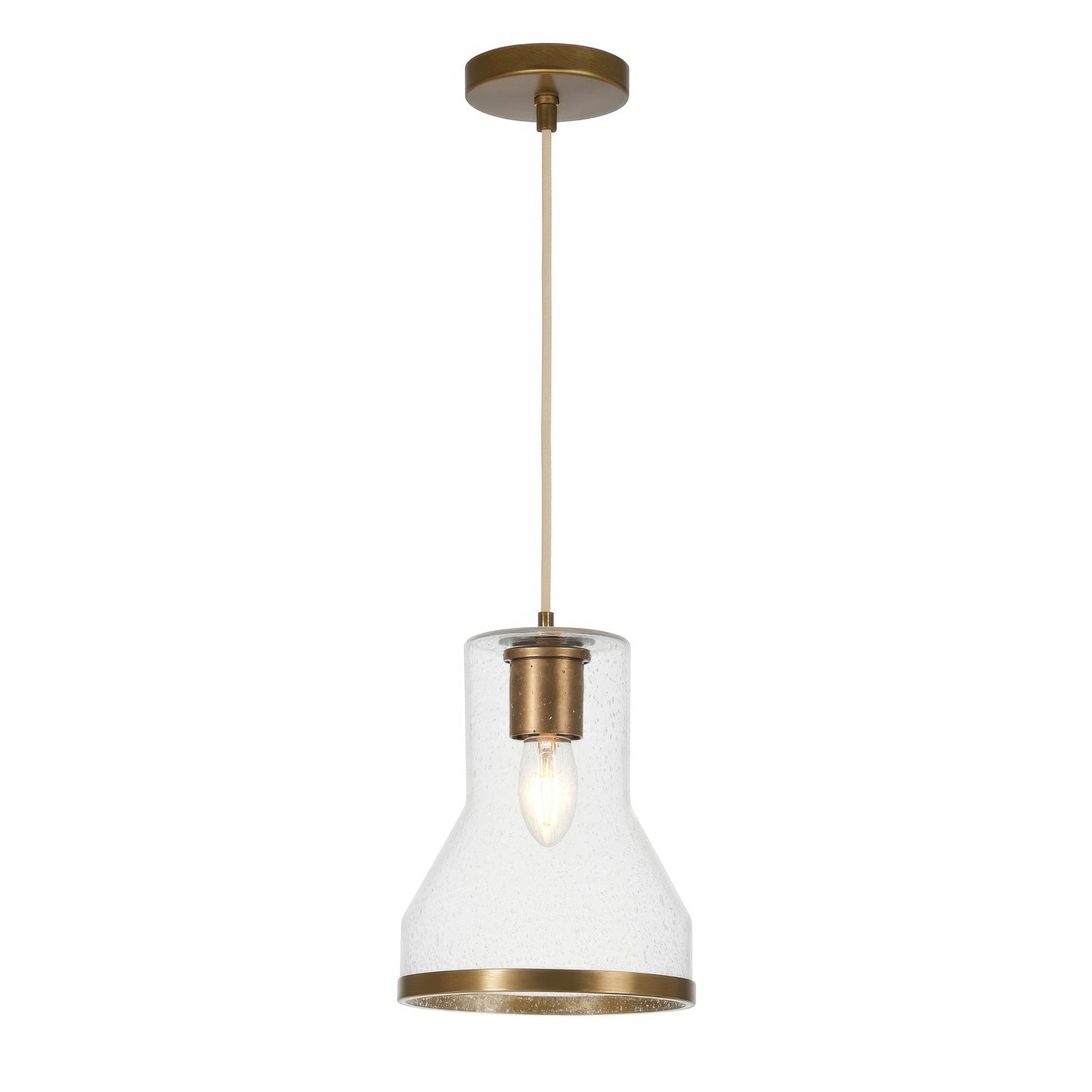 Varaluz Alicia 1 Light Pendant, Antique Bronze/Seedy