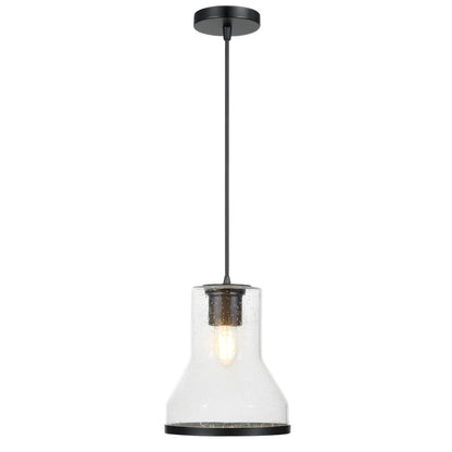 Varaluz Alicia 1 Light Pendant, Matte Black/Seedy