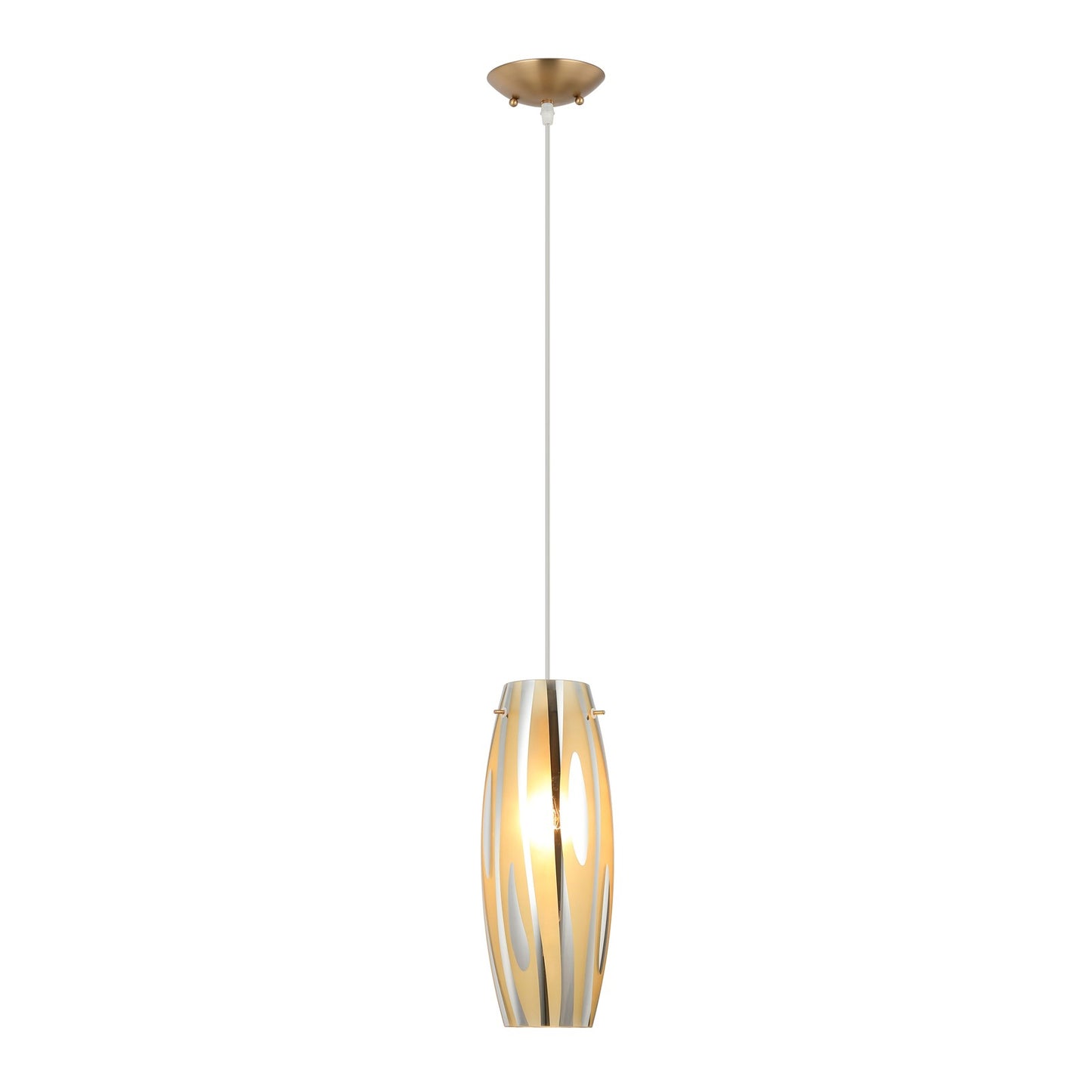 Varaluz Chroman Empire 1 Light Pendant, Satin Gold/Satin Gold