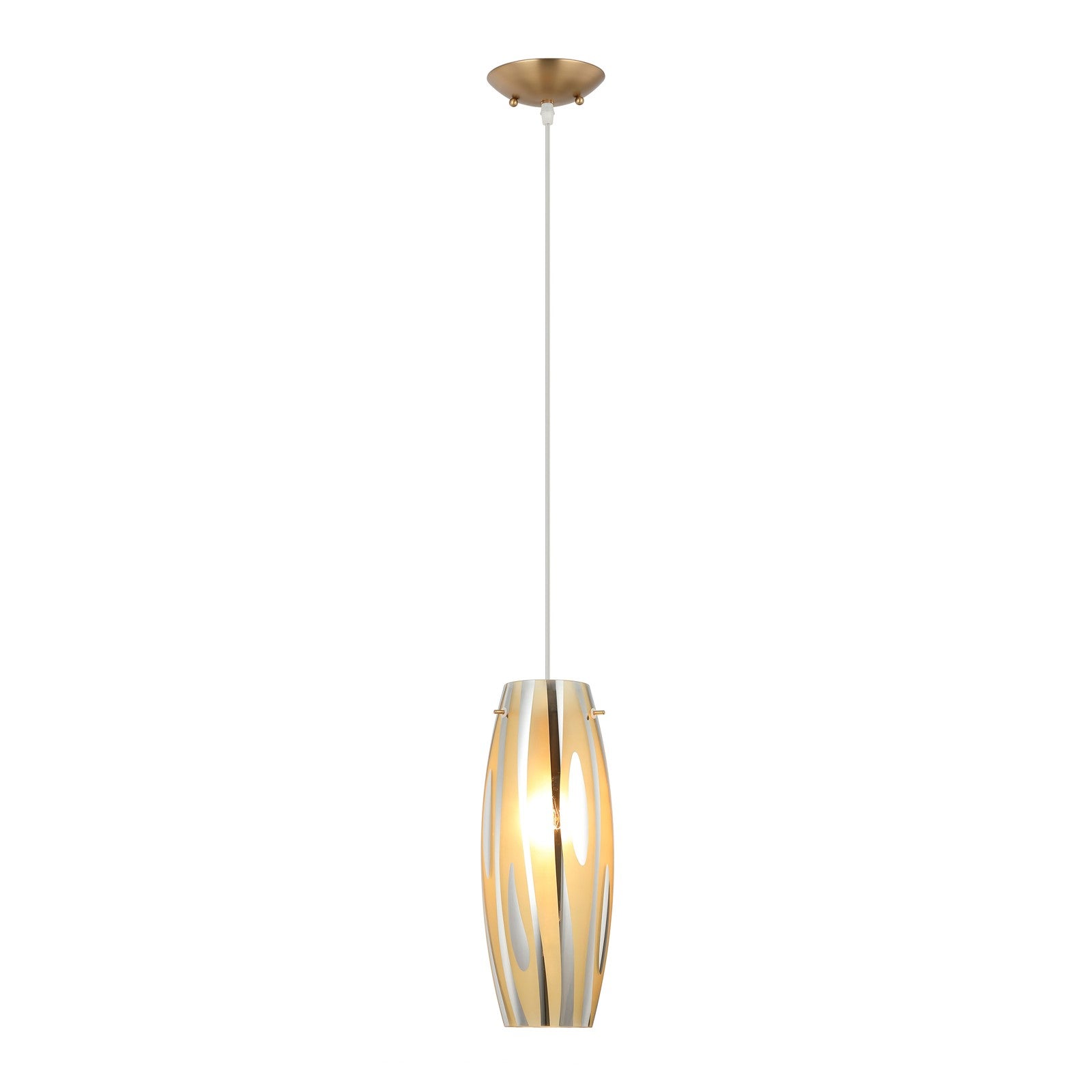 Varaluz Chroman Empire 1 Light Pendant, Satin Gold/Satin Gold