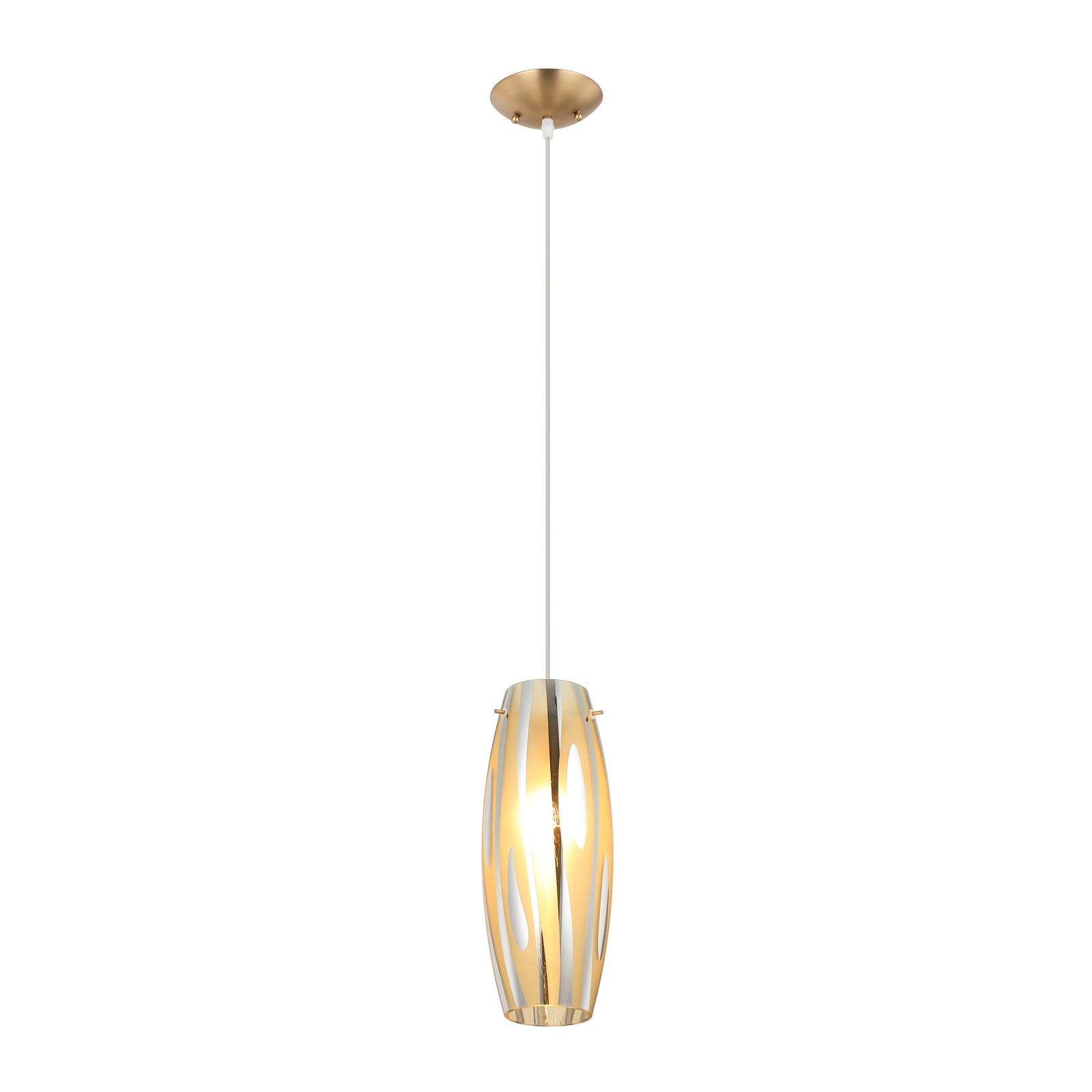 Varaluz Chroman Empire 1 Light Pendant, Satin Gold/Satin Gold
